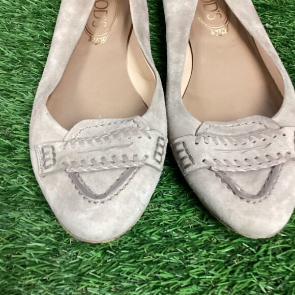 TOD'S Caramel Light Tan Braided Slip-On Suede Loafers 36 - Picture 4 of 14